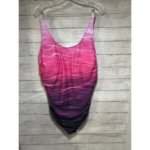Daci Women’s Plus Size Pink Swimsuit One Piece Bathing Suit 22X 2X NWT NEW